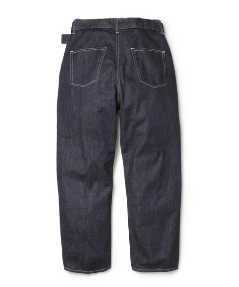 MR.OLIVE / RINSE WASH 12oz CRUNCH DEINIM / WIDE TAPERED BELTED JEANS / ミスターオリーブ リンスウォッシュ 12オンス クランチデニム / ワイドテーパード ベルト付きジーンズ